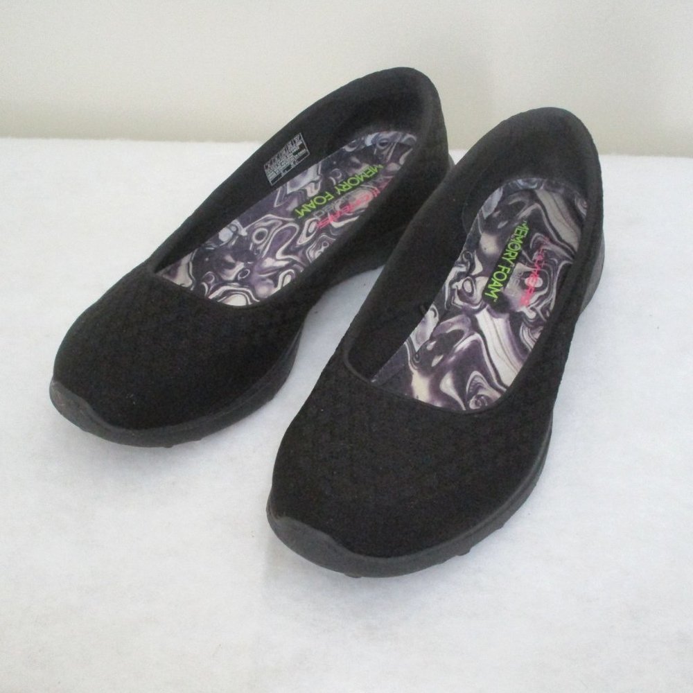 Women's Skechers Burst Shoes Memory Foam Blk Sz 8W